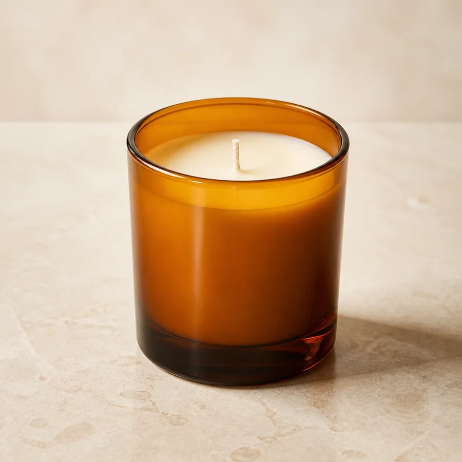 Amber scented candle